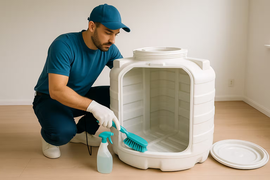 تنظيف وعزل خزانات المياه والمسابح